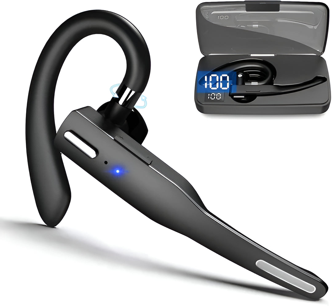 Over-Ear Bluetooth Headset with Dual Microphone Noise Reduction for Calls and Work | Professional Hands-Free Earpiece for Truckers Drivers R | Thomler