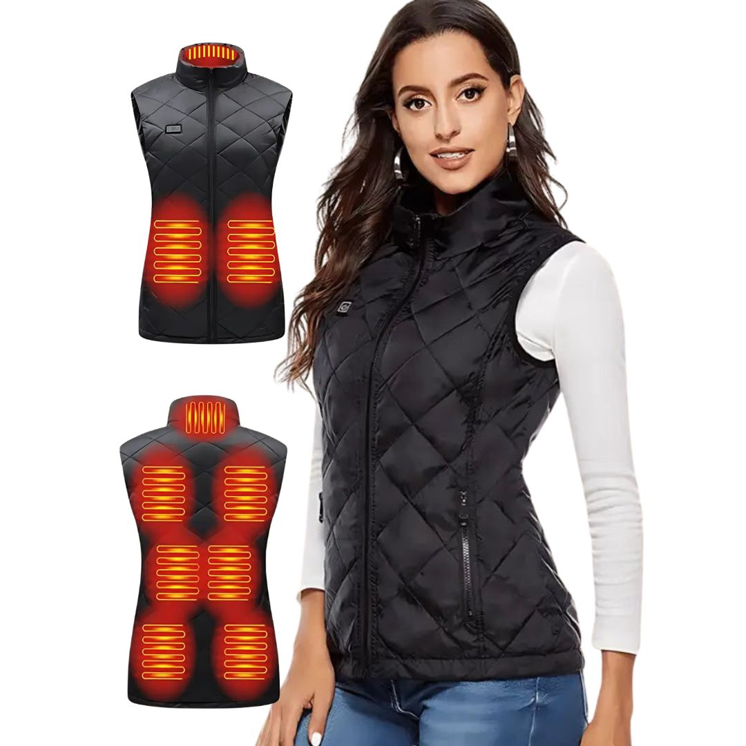 Women's Heated Vest with 9 Warming Zones & 3 Temperature Settings – USB Powered Thermal Gilet | Thomler
