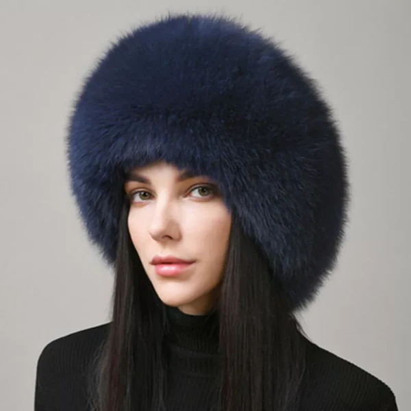 Genuine Fox Fur Winter Hat with Ear Flaps – Full-Coverage Luxury Cold-Weather Cap for Women | Thomler