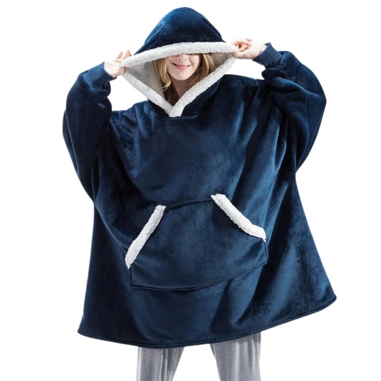 Oversized Wearable Throw with Hood & Front Pocket for Couch Lounging, Streaming & Staying Warm Indoors or Outdoors | Thomler
