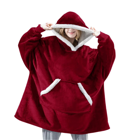 Oversized Wearable Throw with Hood & Front Pocket for Couch Lounging, Streaming & Staying Warm Indoors or Outdoors | Thomler
