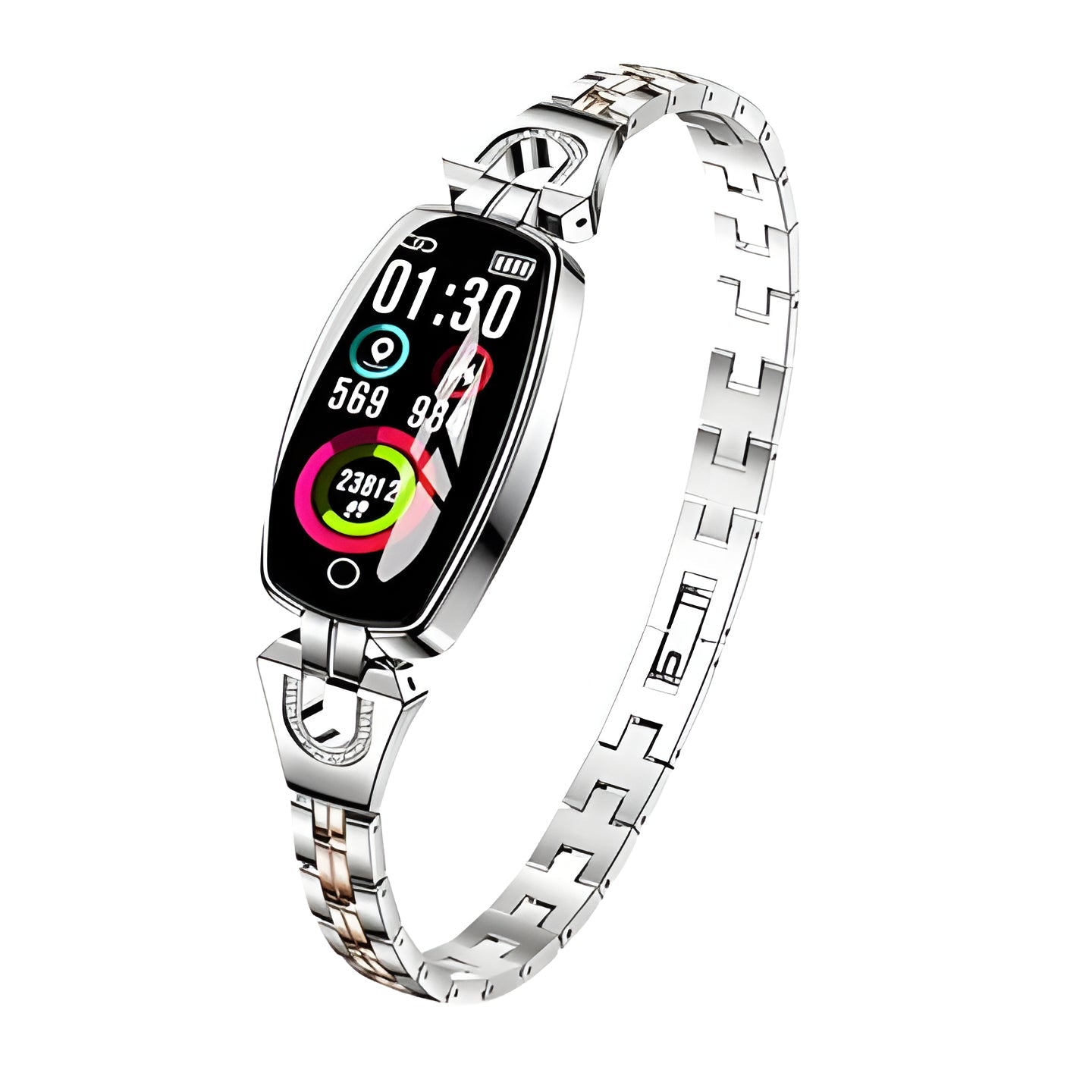 Women's Activity Tracker Bracelet with Heart Rate & Sleep Monitor, Waterproof Wearable Wellness Band with Jewelry Chain Design for iPhone & | Thomler