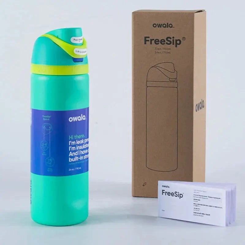 24 oz Insulated Stainless Steel Water Bottle with Dual-Sip Lid and Carry Handle for Sports, Gym, Hiking & Everyday Hydration | Thomler