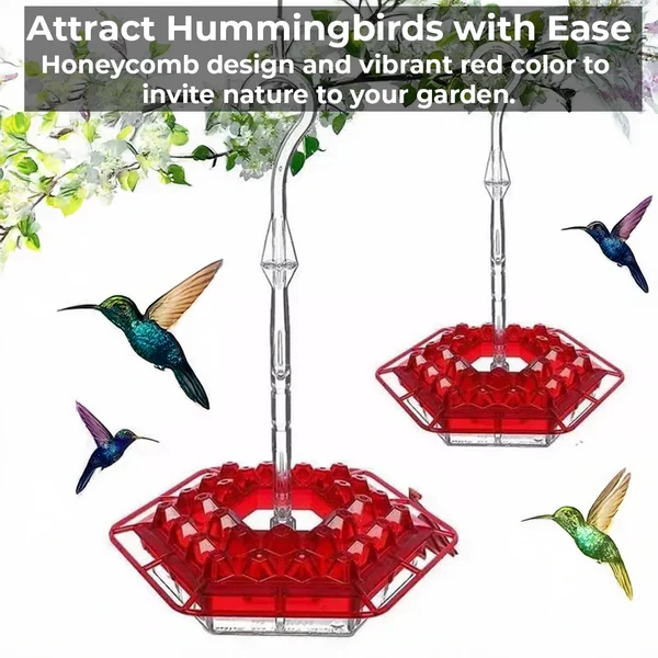 Hexagonal Nectar Station for Hummingbirds – 30 Feeding Openings, Built-In Insect Barrier, 12 oz Capacity, Weather-Proof Design for | Thomler