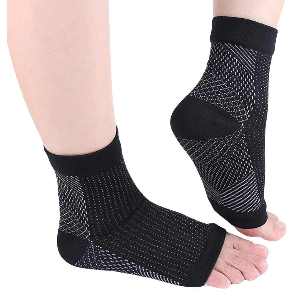 Open-Toe Compression Socks for Nerve Pain & Plantar Fasciitis Relief - Therapeutic Arch Support Foot Sleeves for Circulation & Heel Pain | Thomler