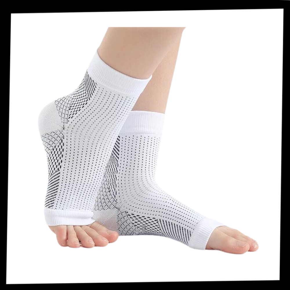 Open-Toe Compression Socks for Nerve Pain & Plantar Fasciitis Relief - Therapeutic Arch Support Foot Sleeves for Circulation & Heel Pain | Thomler