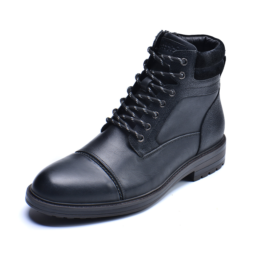 Men's Waterproof Leather Combat Boots with Reinforced Stitching & Anti-Slip Sole for Work, Hiking & Everyday Wear | Thomler