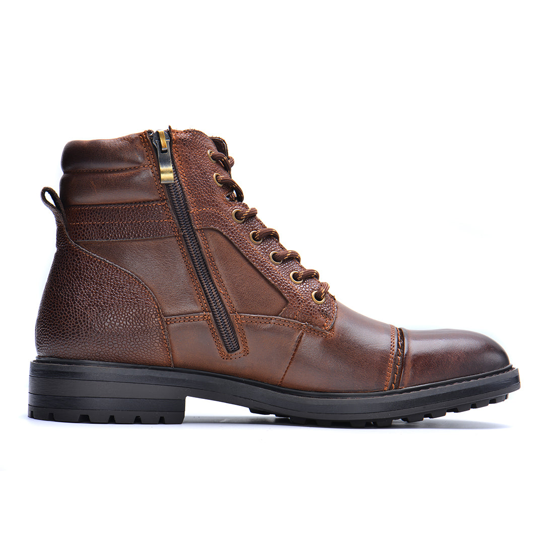 Men's Waterproof Leather Combat Boots with Reinforced Stitching & Anti-Slip Sole for Work, Hiking & Everyday Wear | Thomler