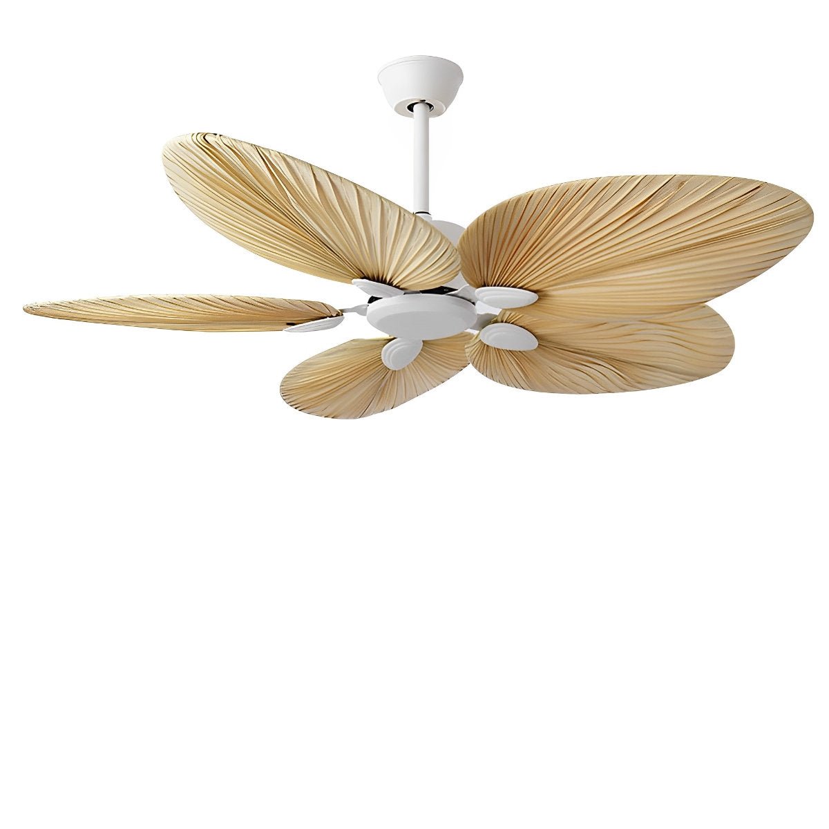 Ceiling Fan Palm Leaf 132.0 cm Brown Tropical Bedroom Living Room Remote Controlled Silent DC Cooling | Thomler