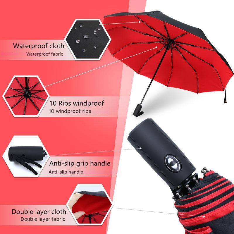 Windproof Compact Folding Umbrella — Lightweight Travel Rain Umbrella for Commute, Outdoor & Everyday Use | Thomler