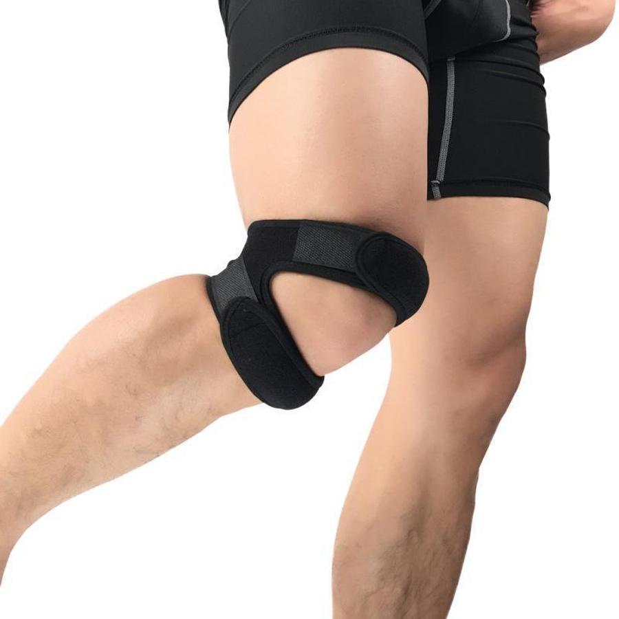 Dual-Strap Knee Support Brace with Silicone Pad for Stability & Pain Relief | Adjustable Compression Wrap for Running, Jumper's Knee | Thomler