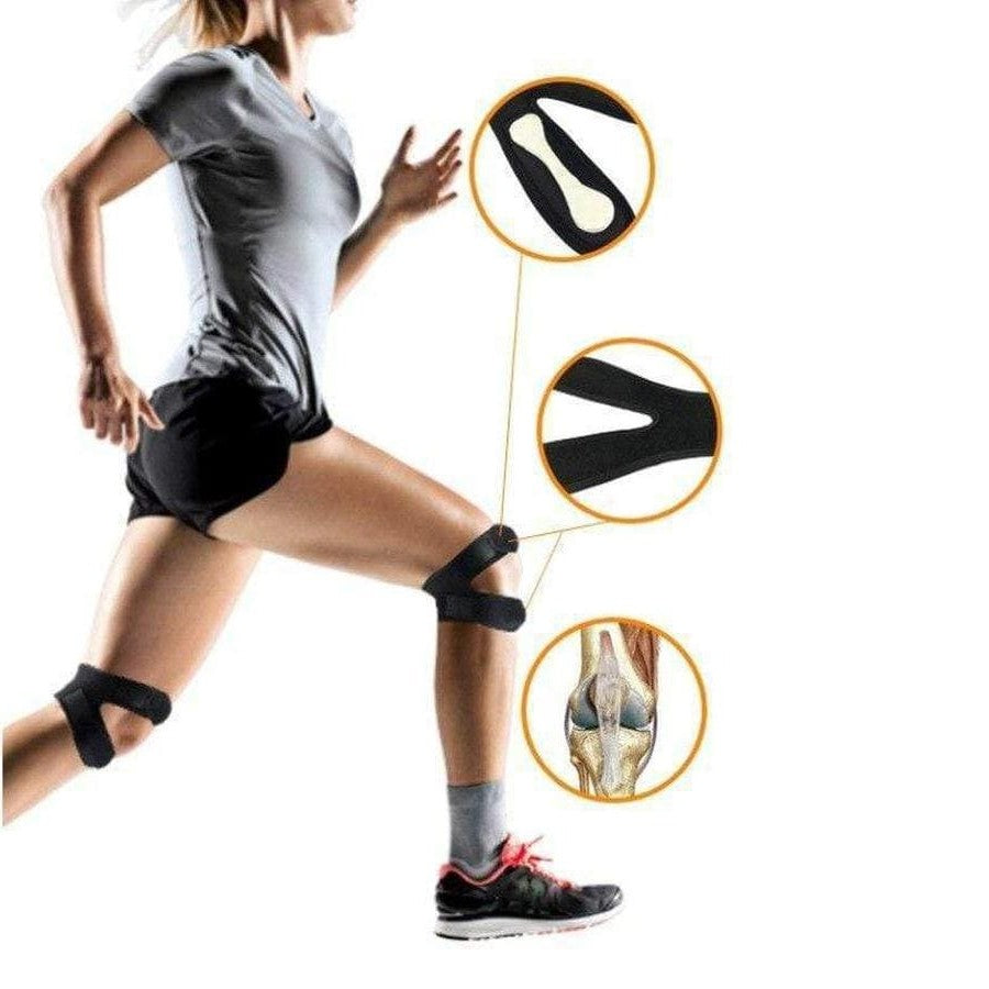Dual-Strap Knee Support Brace with Silicone Pad for Stability & Pain Relief | Adjustable Compression Wrap for Running, Jumper's Knee | Thomler