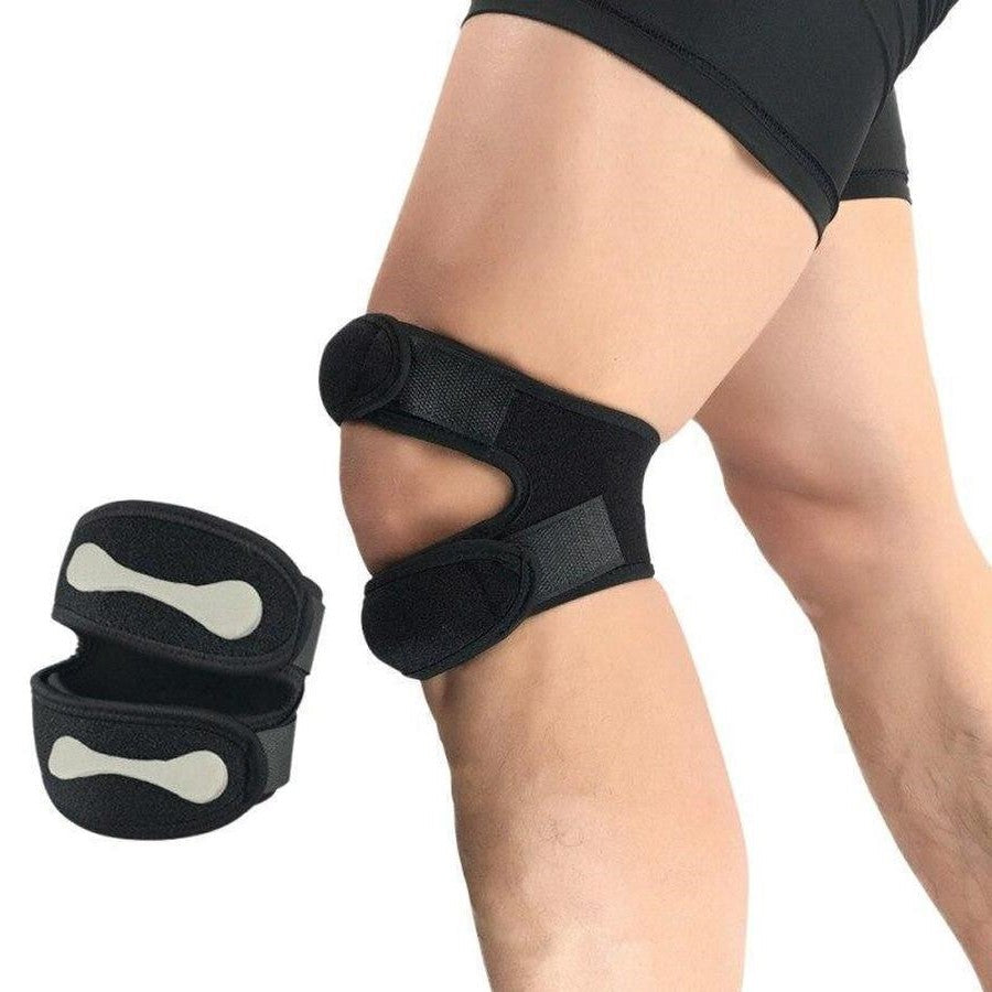 Dual-Strap Knee Support Brace with Silicone Pad for Stability & Pain Relief | Adjustable Compression Wrap for Running, Jumper's Knee | Thomler