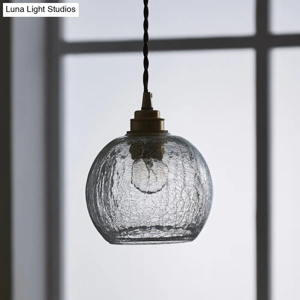 Industrial Glass Globe Pendant Light Fixture Clear Sphere Hanging Lamp Dining Room Kitchen Island Ceiling Lighting E26 Socket | Thomler