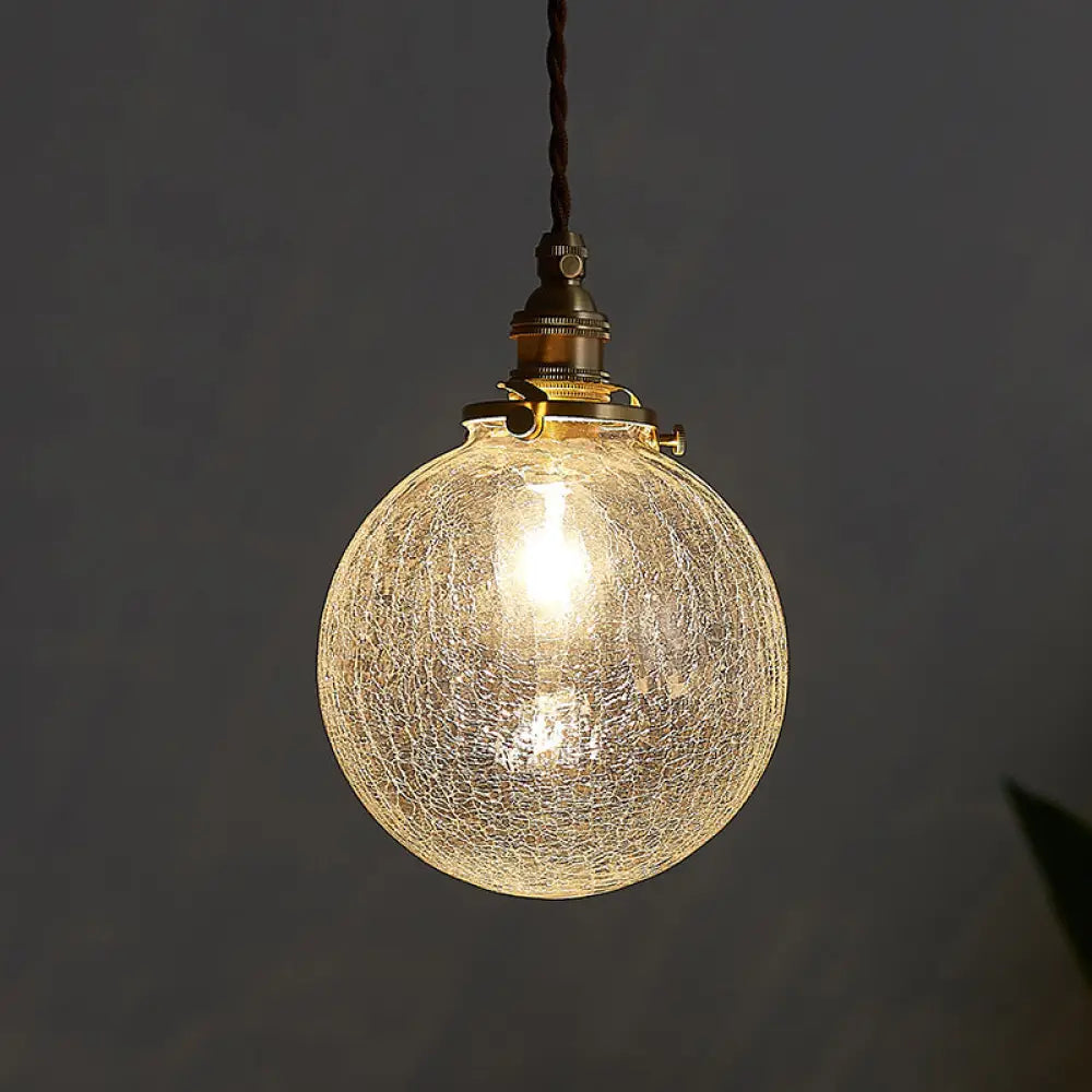 Industrial Glass Globe Pendant Light Fixture Clear Sphere Hanging Lamp Dining Room Kitchen Island Ceiling Lighting E26 Socket | Thomler
