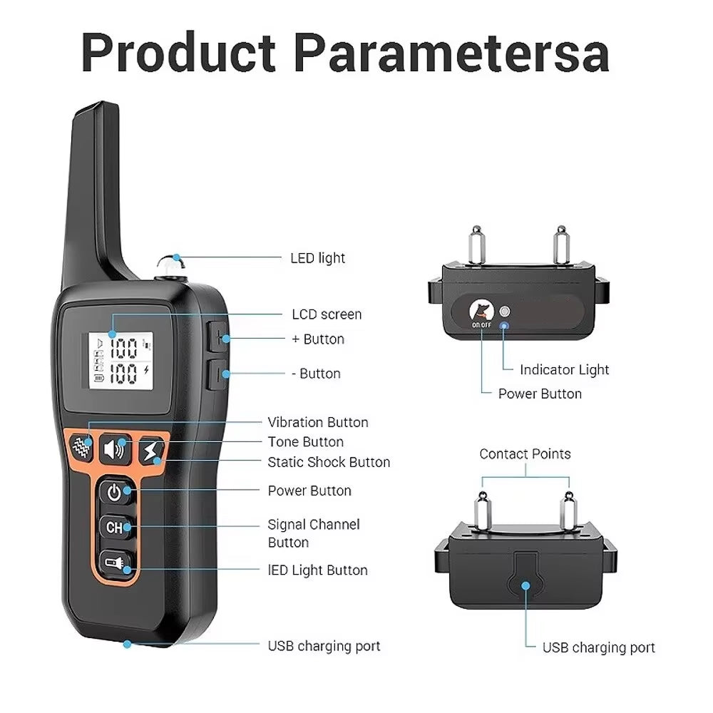 Remote Dog Training Collar with Sound, Vibration & Correction – 3300 ft Range, Waterproof, Rechargeable for Small to Large Dogs 4-120 lb | Thomler