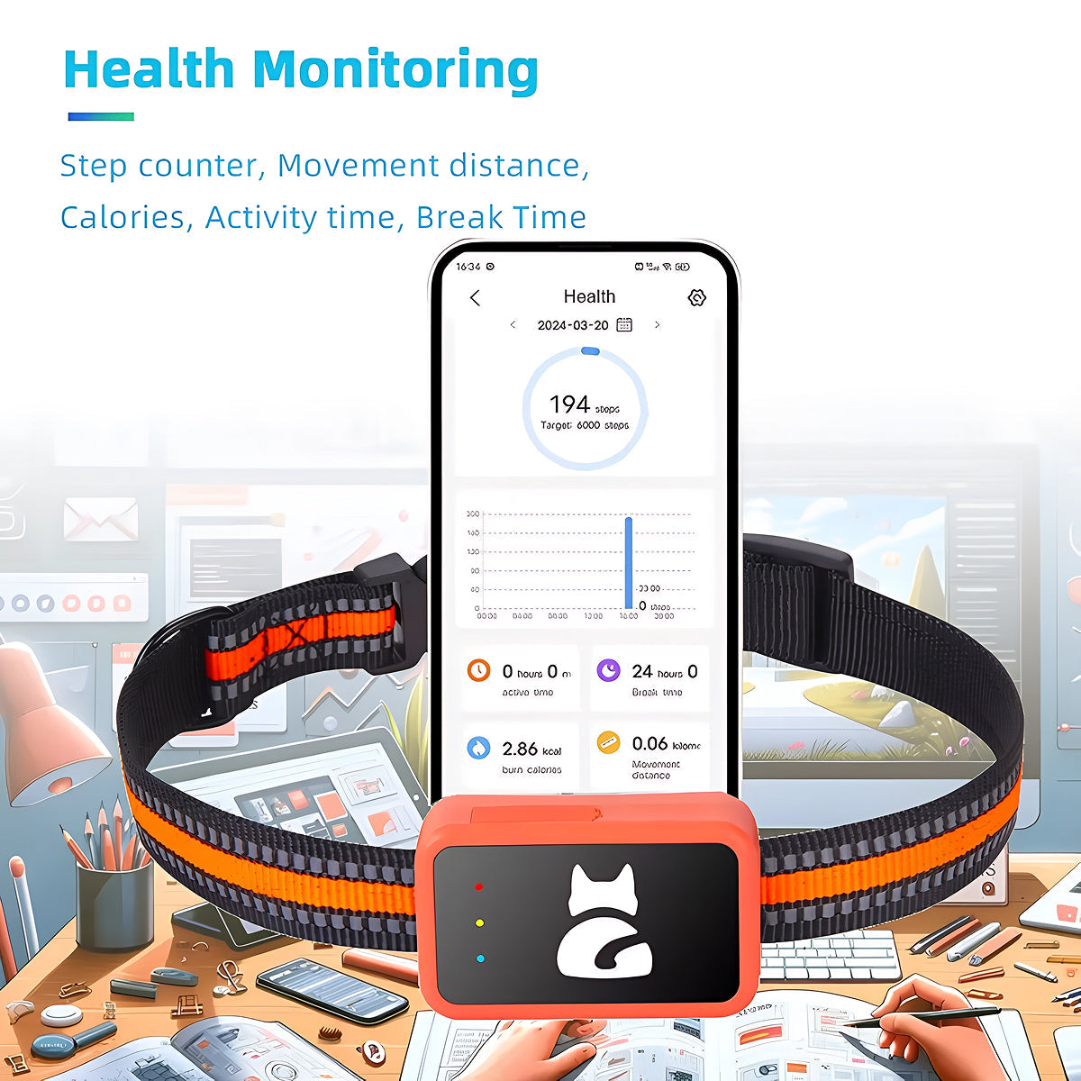 Real-Time Cat & Dog Location Monitor with Geo-Fence Alerts – Lightweight Wearable Pet Finder for Indoor & Outdoor Safety | Thomler