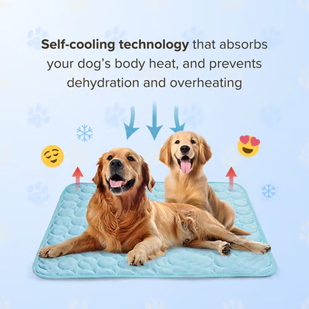 Self-Cooling Dog Mat | Gel-Free Heat Relief Pad for Summer | Machine Washable | 6 Sizes for Small to Large Dogs | Thomler