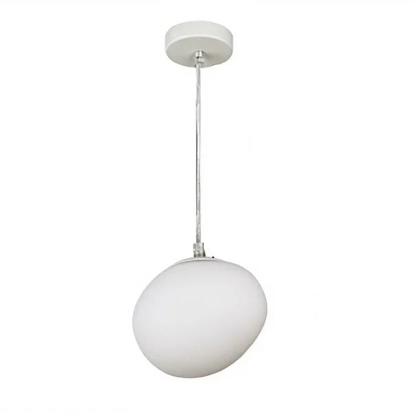 Pendant Light Hand Blown Glass 32.0 cm White Dining Room Kitchen Island Hanging Ceiling Lamp Frosted Satin Shade | Thomler