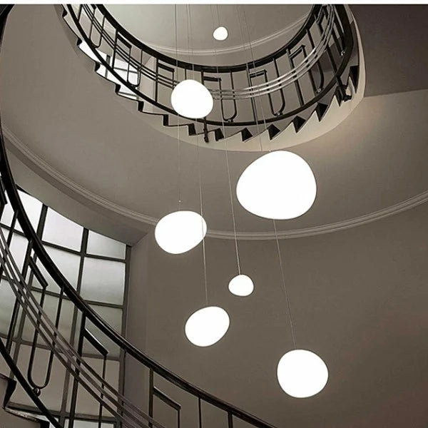 Pendant Light Hand Blown Glass 32.0 cm White Dining Room Kitchen Island Hanging Ceiling Lamp Frosted Satin Shade | Thomler
