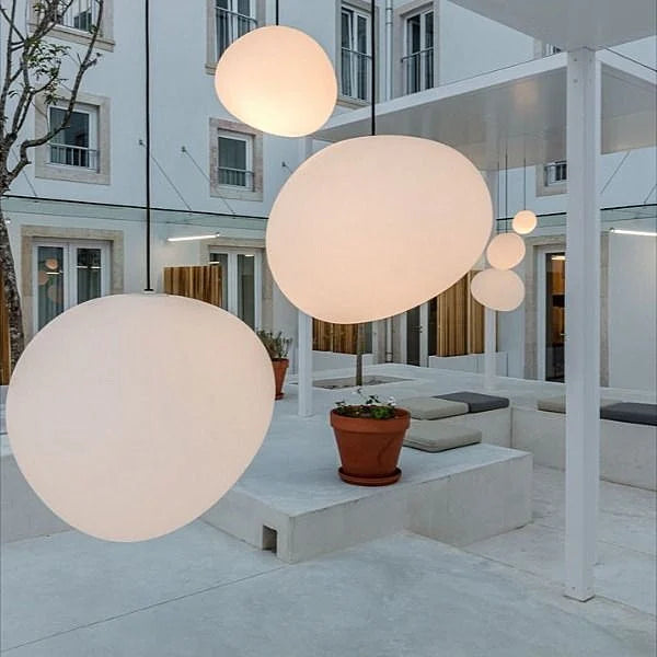 Pendant Light Hand Blown Glass 32.0 cm White Dining Room Kitchen Island Hanging Ceiling Lamp Frosted Satin Shade | Thomler