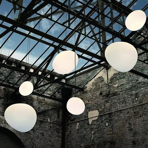 Pendant Light Hand Blown Glass 32.0 cm White Dining Room Kitchen Island Hanging Ceiling Lamp Frosted Satin Shade | Thomler