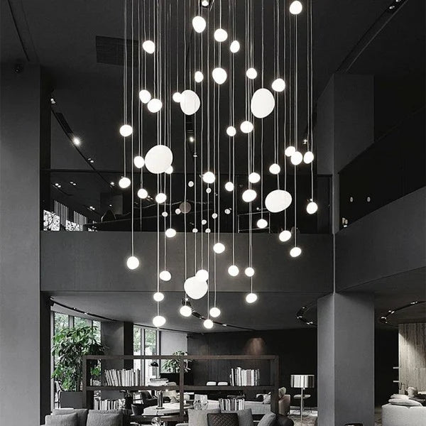 Pendant Light Hand Blown Glass 32.0 cm White Dining Room Kitchen Island Hanging Ceiling Lamp Frosted Satin Shade | Thomler