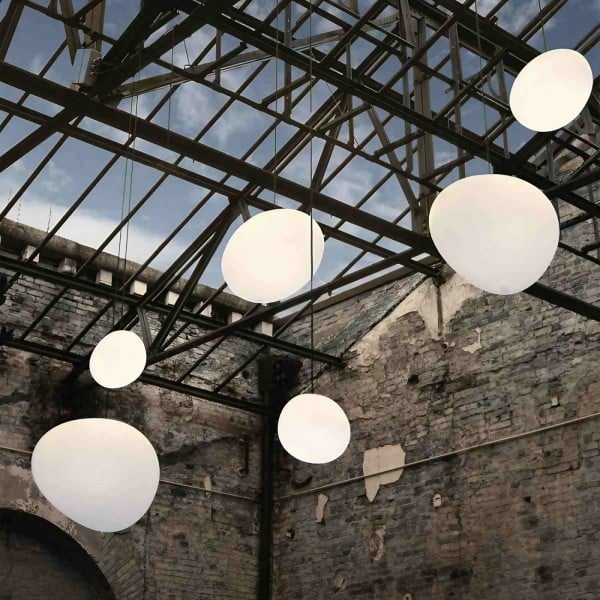 Pendant Light Hand Blown Glass 32.0 cm White Dining Room Kitchen Island Hanging Ceiling Lamp Frosted Satin Shade | Thomler