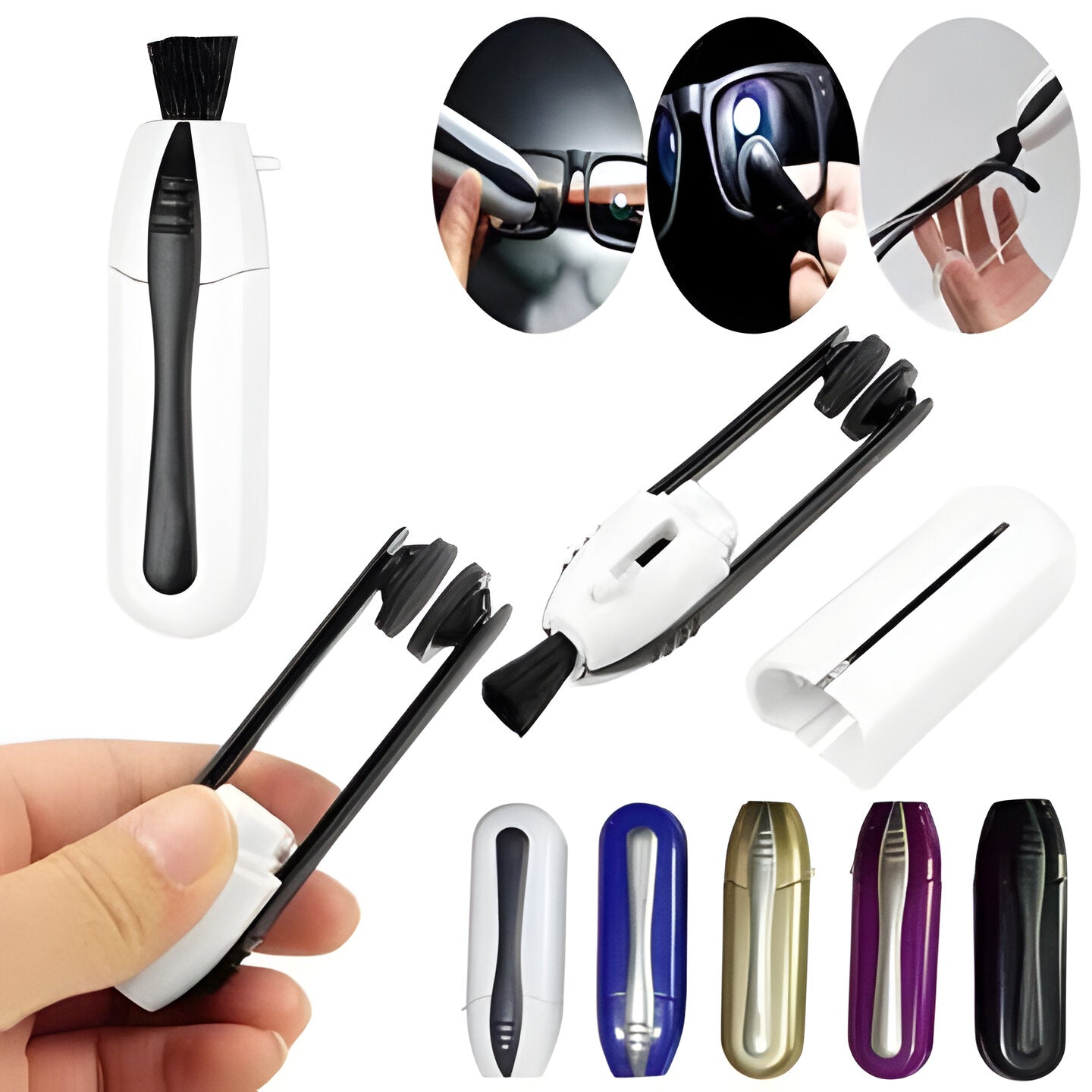 Eyeglass Lens Cleaning Tool Carbon Microfiber Pads Scratch-Free for Readers Sunglasses AR Coatings Portable Compact Travel | Thomler