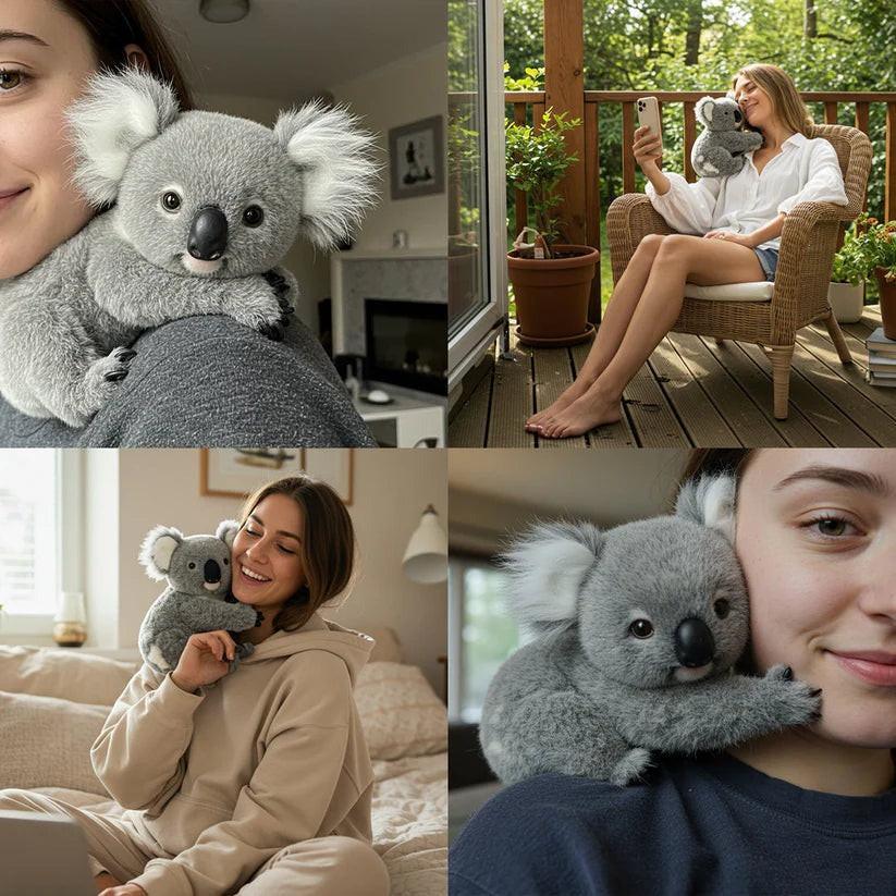 Plush Koala Stuffed Animal for Comfort & Sleep | Soft Gray Cuddle Toy for Kids & Adults | Calming Sensory Companion | Thomler