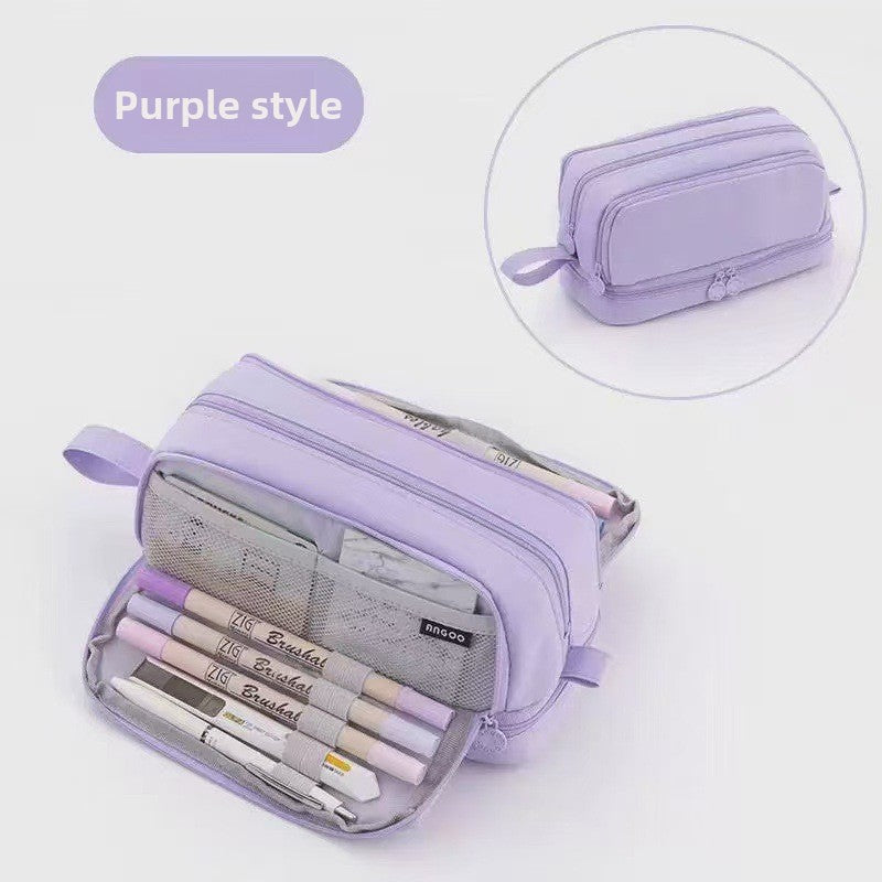 Kids Pencil Organizer with Elastic Straps & 180° Opening – Holds 40 Pens, Markers & School Supplies | Thomler