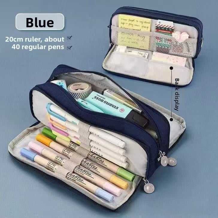 Kids Pencil Organizer with Elastic Straps & 180° Opening – Holds 40 Pens, Markers & School Supplies | Thomler
