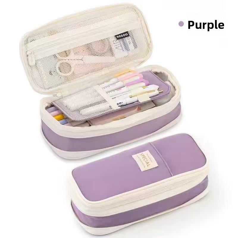 Kids Pencil Organizer with Elastic Straps & 180° Opening – Holds 40 Pens, Markers & School Supplies | Thomler