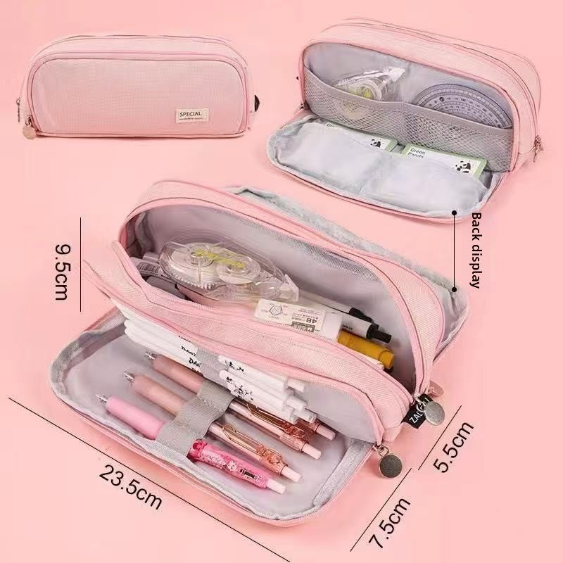 Kids Pencil Organizer with Elastic Straps & 180° Opening – Holds 40 Pens, Markers & School Supplies | Thomler