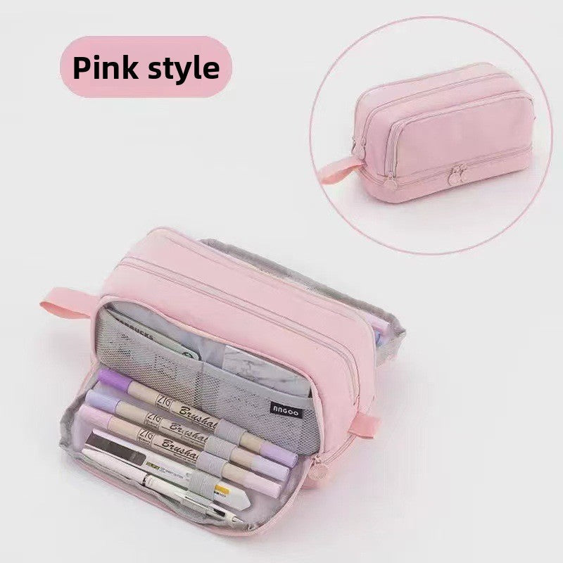 Kids Pencil Organizer with Elastic Straps & 180° Opening – Holds 40 Pens, Markers & School Supplies | Thomler
