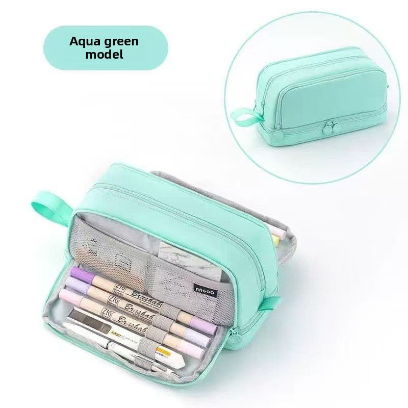 Kids Pencil Organizer with Elastic Straps & 180° Opening – Holds 40 Pens, Markers & School Supplies | Thomler