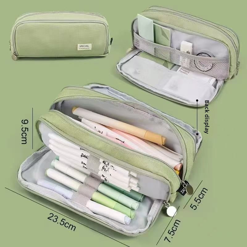 Kids Pencil Organizer with Elastic Straps & 180° Opening – Holds 40 Pens, Markers & School Supplies | Thomler