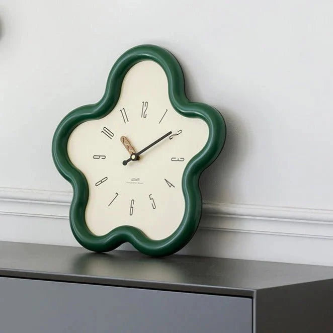 Decorative Blossom Wall Clock with Swinging Pendulum – Quiet Quartz Movement for Bedroom, Living Room & Home Office | Thomler
