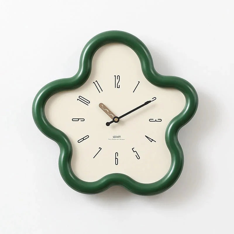 Decorative Blossom Wall Clock with Swinging Pendulum – Quiet Quartz Movement for Bedroom, Living Room & Home Office | Thomler