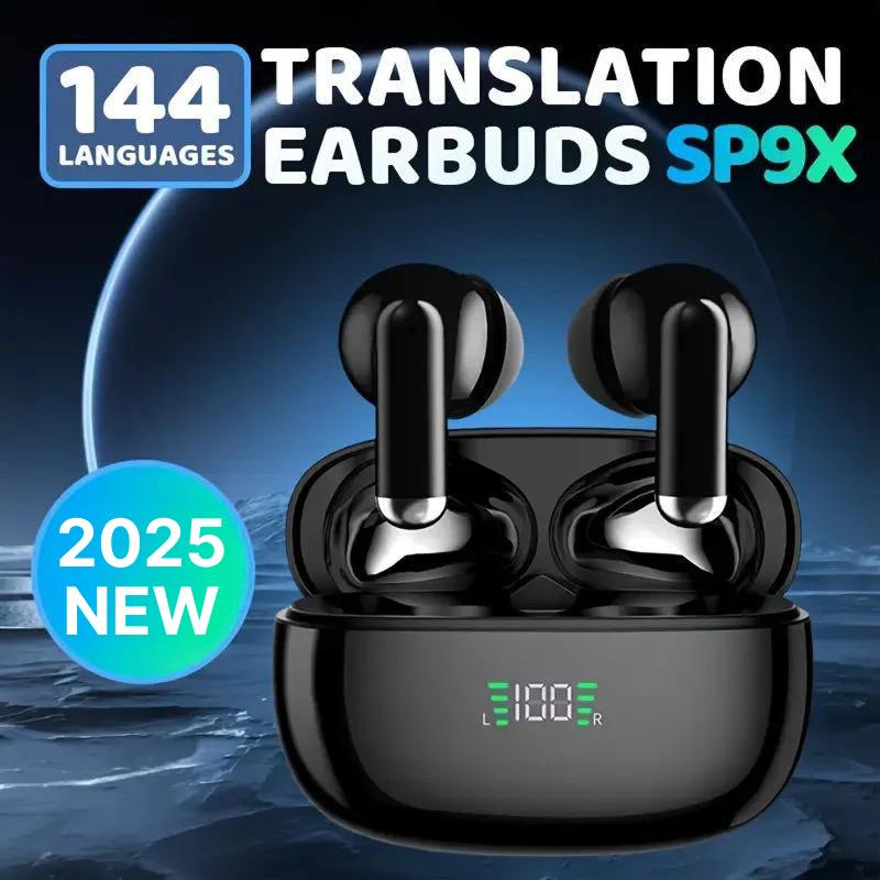 Real-Time Translation Earbuds with 144 Language Support & Bluetooth 5.3 for Travel, Business & Everyday Conversations | Thomler