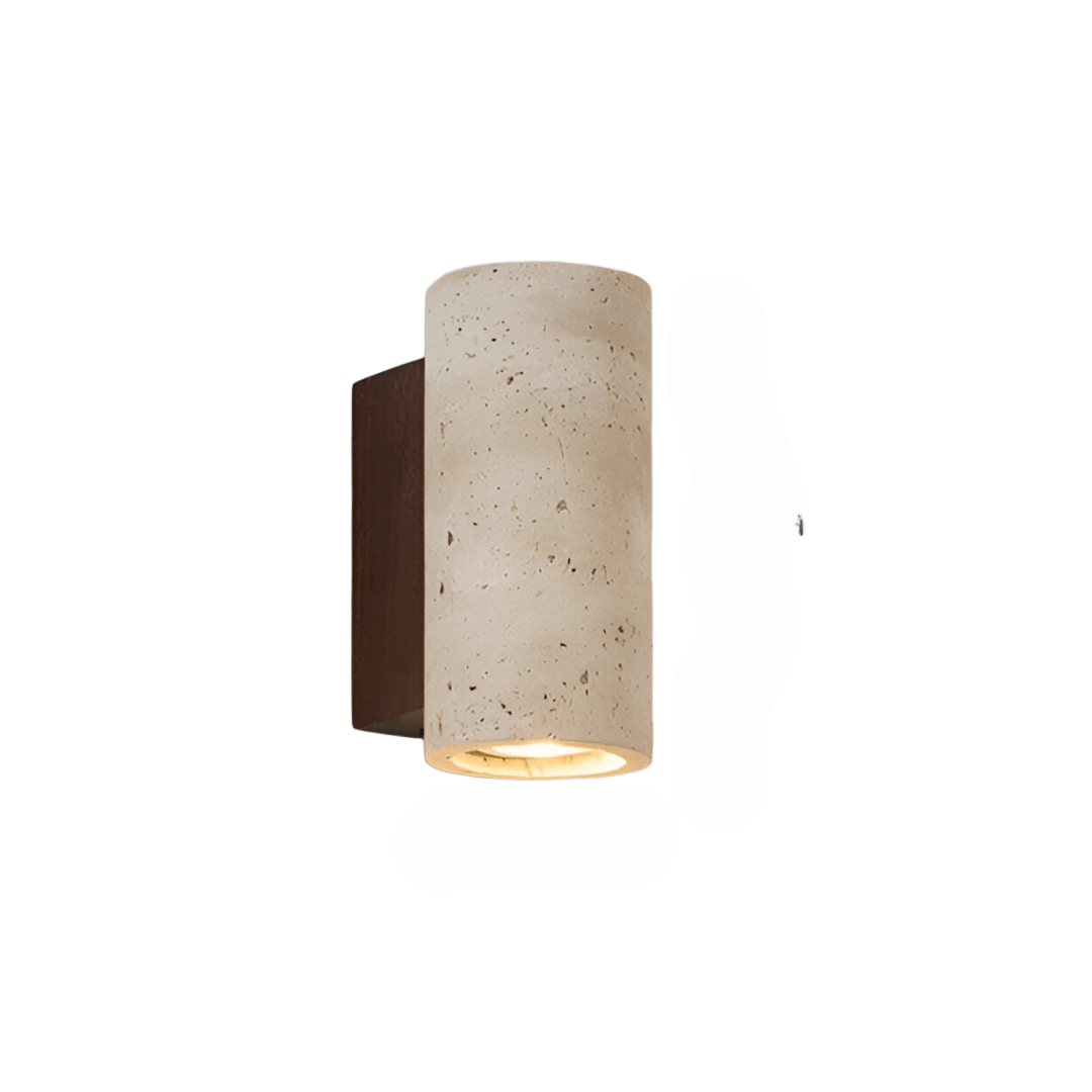 Wall Lamp Travertine Stone 12.6 in Up Down Bedroom Hallway Sconce Minimalist Natural Lighting Fixture | Thomler
