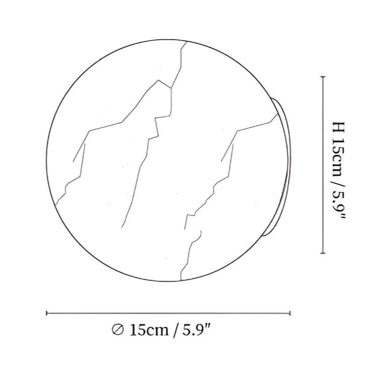 Wall Lamp Alabaster Globe 4.7 in White Bedroom Hallway Ambient Lighting Minimalist Japandi Accent Fixture | Thomler