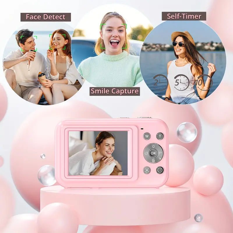 Compact Digital Camera 1080p HD Video & Photos Retro Style Lightweight Point-and-Shoot Auto Settings Instant Preview Travel Party Everyday | Thomler