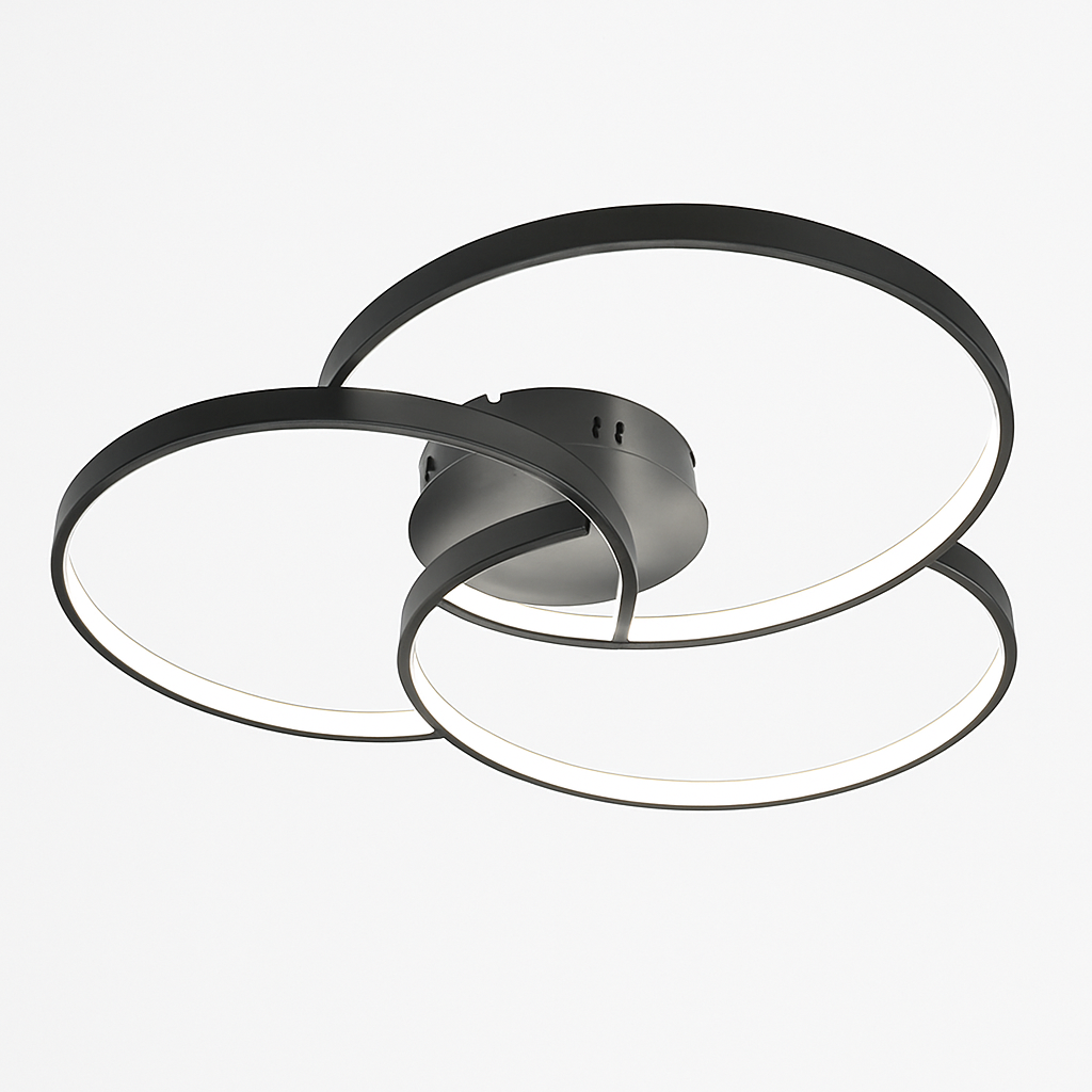 Three-Ring LED Ceiling Light Fixture Dimmable Contemporary Flush Mount for Kitchen Bedroom Living Room | Thomler