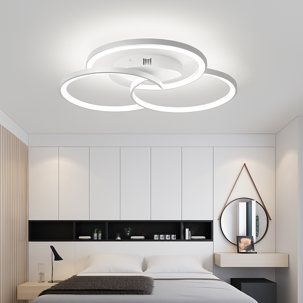 Three-Ring LED Ceiling Light Fixture Dimmable Contemporary Flush Mount for Kitchen Bedroom Living Room | Thomler