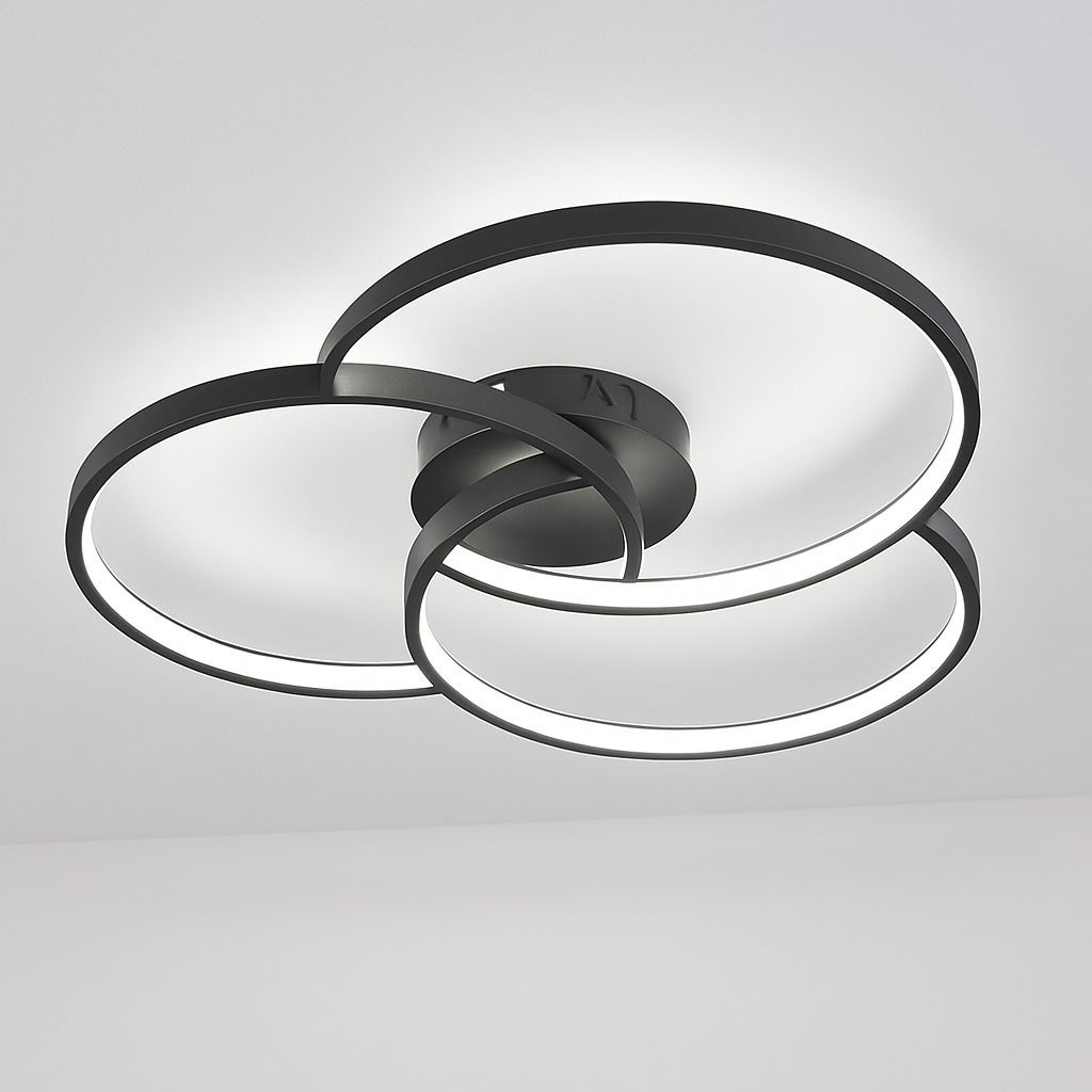Three-Ring LED Ceiling Light Fixture Dimmable Contemporary Flush Mount for Kitchen Bedroom Living Room | Thomler