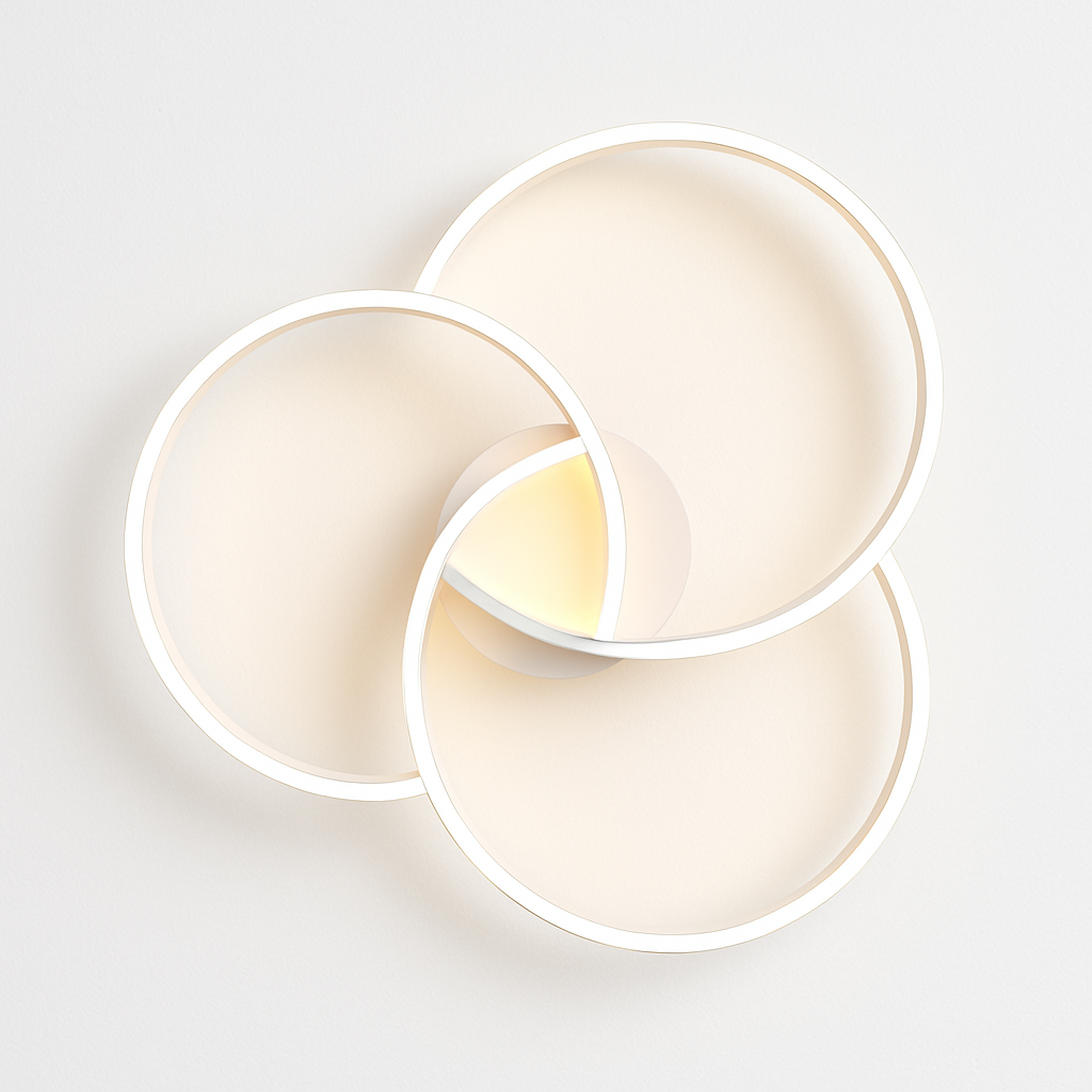 Three-Ring LED Ceiling Light Fixture Dimmable Contemporary Flush Mount for Kitchen Bedroom Living Room | Thomler