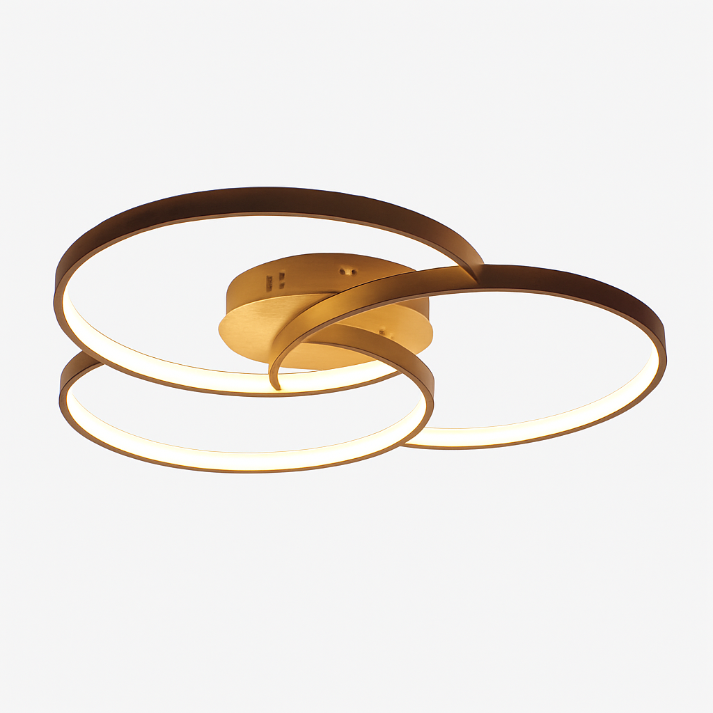 Three-Ring LED Ceiling Light Fixture Dimmable Contemporary Flush Mount for Kitchen Bedroom Living Room | Thomler