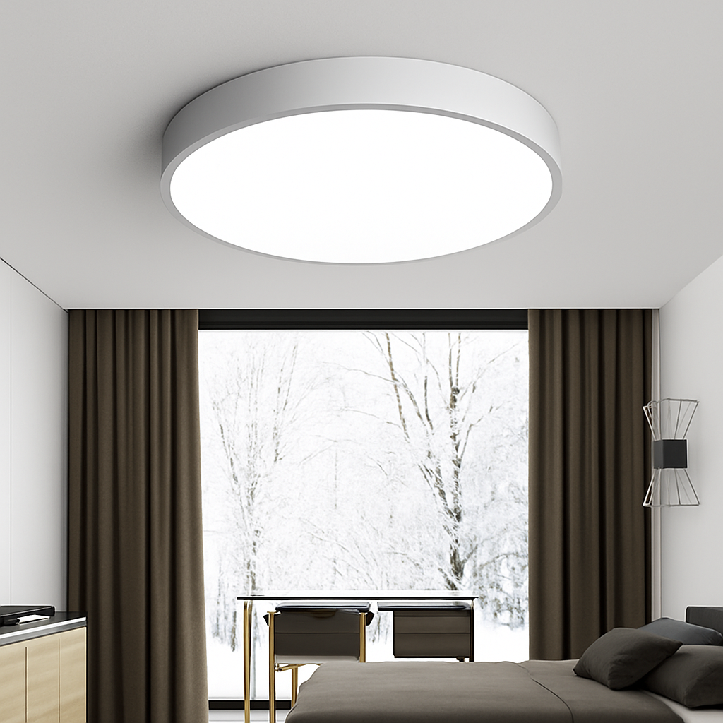 Ceiling Light Iron 9.1 in Dimmable LED Frosted Glass Bedroom Kitchen Dining Room Modern Lighting Fixture | Thomler