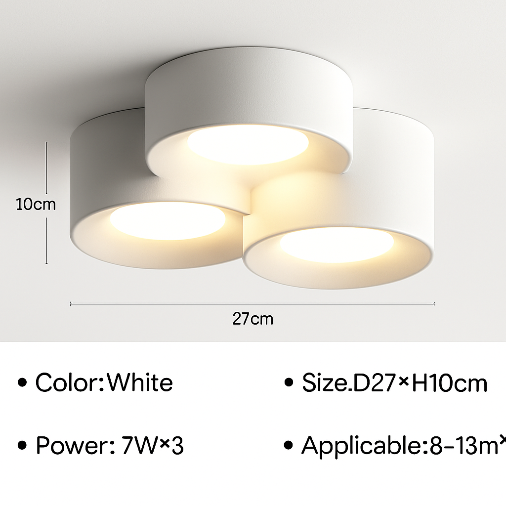 Cylinder Downlight Spotlight LED Surface Mount Ceiling Fixture for Kitchen, Hallway, Bedroom, Modern Minimalist Indoor Accent Lighting | Thomler